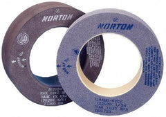 Norton - 6" Wide x 12" Diam, Type 7 Feed Wheel - 5" Hole Size, 80 Grit, Hardness R, 7-1/2" Diam x 1-1/2" Deep Recess, 7-1/2" Diam x 1/2" Deep Opposite Side Recess - All Tool & Supply