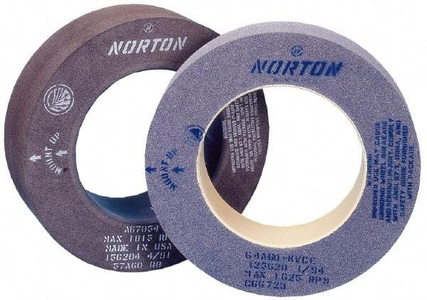 Norton - 8" Wide x 12" Diam, Type 7 Feed Wheel - 5" Hole Size, 80 Grit, Hardness R, 7-1/2" Diam x 2-1/2" Deep Recess, 7-1/2" Diam x 1-1/2" Deep Opposite Side Recess - All Tool & Supply