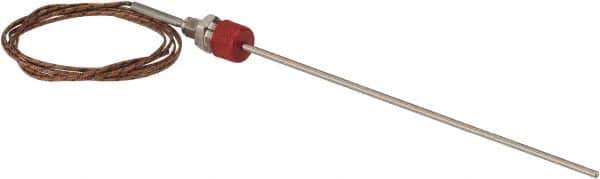 Thermo Electric - 0 to 1600°F, J Pipe Fitting, Thermocouple Probe - 6 Ft. Cable Length, Stripped Ends, 9 Sec Response Time - All Tool & Supply