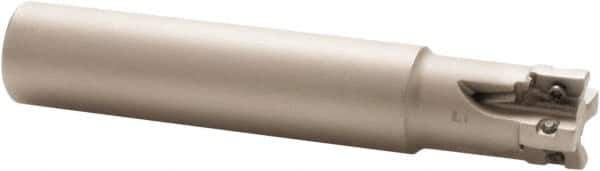 Iscar - 5/8" Cut Diam, 0.303" Max Depth of Cut, 5/8" Shank Diam, 3-1/2" OAL, Indexable Square Shoulder End Mill - HP AN.. 0702.. Inserts, Cylindrical Shank, 90° Lead Angle, Through Coolant, Series Heliplus - All Tool & Supply