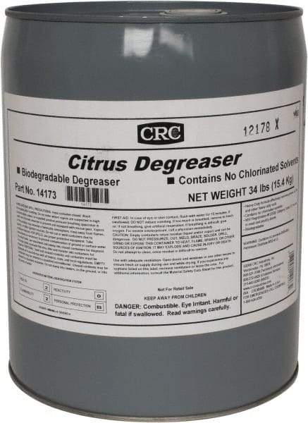 CRC - 5 Gal Bucket Cleaner/Degreaser - Liquid, Citrus & Petroleum Distillate, Citrus - All Tool & Supply