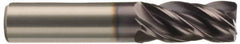 Kennametal - 1/2", 3 Flute, Single End, Solid Carbide, 0.03" Corner Radius End Mill - 5" OAL, 37° Helix, Right Hand Flute, 3" LOC, Right Hand Cut - All Tool & Supply