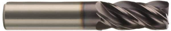 Kennametal - 1/4", 3 Flute, Single End, Solid Carbide, 0.015" Corner Radius End Mill - 3-1/4" OAL, 37° Helix, Right Hand Flute, 1-1/4" LOC, Right Hand Cut - All Tool & Supply