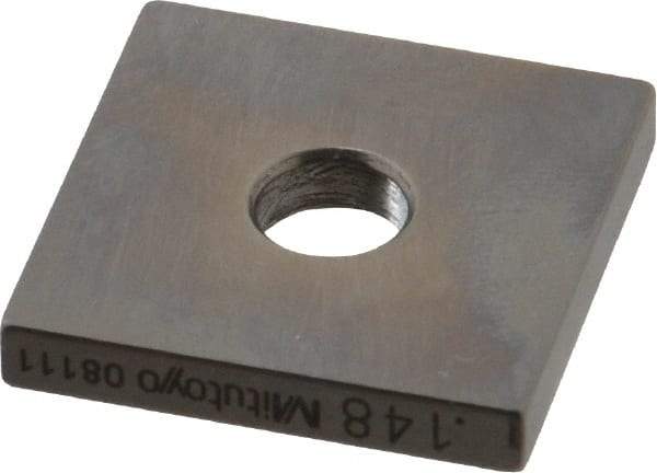 Mitutoyo - 0.148" Square Steel Gage Block - Accuracy Grade 0, Includes Certificate of Inspection - All Tool & Supply