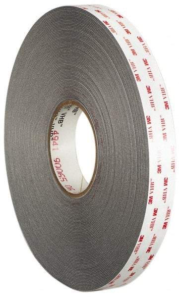 3M - 3/4" x 36 Yd Acrylic Adhesive Double Sided Tape - 45 mil Thick, Gray, Acrylic Foam Liner, Continuous Roll, Series 4941 - All Tool & Supply