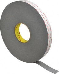 3M - 1" x 36 Yd Acrylic Adhesive Double Sided Tape - 45 mil Thick, Gray, Acrylic Foam Liner, Continuous Roll, Series 4941 - All Tool & Supply