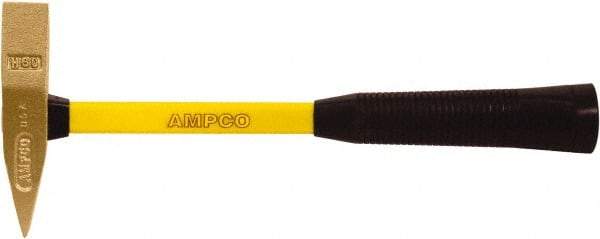 Ampco - 1 Lb Head Scaling Hammer - 14" Long, 1" Face Diam, Fiberglass Handle - All Tool & Supply