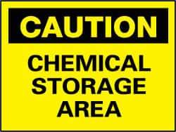 NMC - "Caution - Chemical Storage Area", 7" Long x 10" Wide, Rigid Plastic Safety Sign - Rectangle, 0.05" Thick, Use for Hazardous Materials - All Tool & Supply