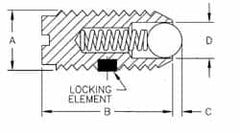 TE-CO - 5/8-11, 0.375" Ball Diam, 63/64" Body Length, 0.096" Max Ball Reach, Threaded Ball Plunger - All Tool & Supply