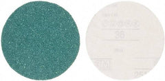 3M - 5" Diam, 36 Grit Aluminum Oxide Adhesive PSA Disc - Very Coarse Grade, Green, E Weighted Backing, Flexible, Use with Random Orbital Sanders - All Tool & Supply