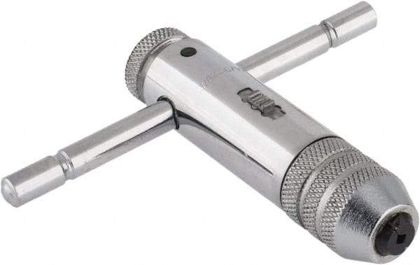 Interstate - 5/32 to 1/4" Tap Capacity, T Handle Tap Wrench - 3-3/8" Overall Length, Ratcheting - All Tool & Supply