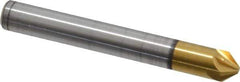 Melin Tool - 1/4" Head Diam, 1/4" Shank Diam, 6 Flute 82° Cobalt Countersink - TiN Finish, 2" OAL, Single End, Straight Shank, Right Hand Cut - All Tool & Supply