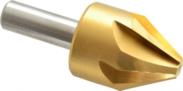 Melin Tool - 1-1/4" Head Diam, 1/2" Shank Diam, 6 Flute 60° Cobalt Countersink - All Tool & Supply