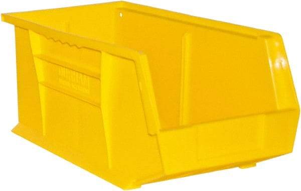 Durham - 14-5/8" Deep, Yellow Plastic Hang and Stack Bins - 7" High x 8-1/4" Wide x 14-5/8" Long - All Tool & Supply