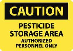 NMC - "Caution - Pesticide Storage Area - Authorized Personnel Only", 7" Long x 10" Wide, Rigid Plastic Safety Sign - Rectangle, 0.05" Thick, Use for Hazardous Materials - All Tool & Supply