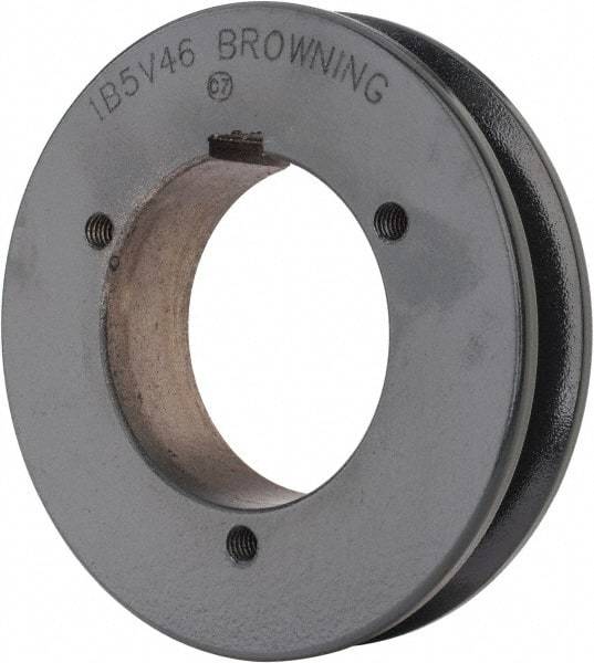 Browning - 1 Groove, 5/8 to 2-1/4 Bore Diam, 4.88" Outside Diam, QD Bushed V Belt Sheave - 4.7 5V Diam Belt Pitch - All Tool & Supply