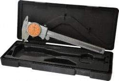 Mitutoyo - 0mm to 6" Range, 0.001" Graduation, 0.1" per Revolution, Dial Caliper - Orange Face, 1-9/16" Jaw Length, Accurate to 0.0010" - All Tool & Supply