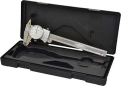 Mitutoyo - 0mm to 6" Range, 0.001" Graduation, 0.1" per Revolution, Dial Caliper - White Face, 1-9/16" Jaw Length, Accurate to 0.0010" - All Tool & Supply