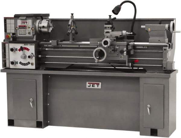 Jet - 13" Swing, 40" Between Centers, 230 Volt, Single Phase Bench Lathe - 5MT Taper, 2 hp, 60 to 1,240 RPM, 1-3/8" Bore Diam, 32" Deep x 45" High x 71" Long - All Tool & Supply