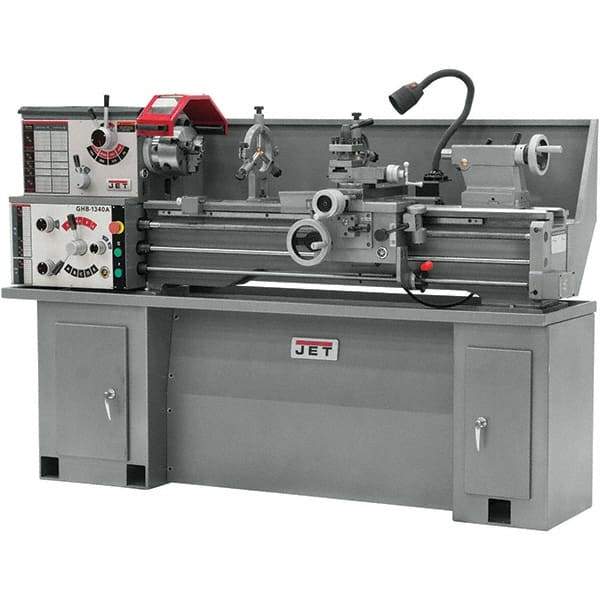 Jet - 13" Swing, 40" Between Centers, 230 Volt, Single Phase Bench Lathe - 5MT Taper, 2 hp, 70 to 2,000 RPM, 1-3/8" Bore Diam, 32" Deep x 47" High x 71" Long - All Tool & Supply