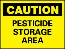 NMC - "Caution - Pesticide Storage Area", 7" Long x 10" Wide, Rigid Plastic Safety Sign - Rectangle, 0.05" Thick, Use for Hazardous Materials - All Tool & Supply