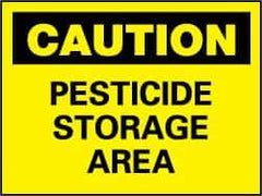 NMC - "Caution - Pesticide Storage Area", 7" Long x 10" Wide, Pressure-Sensitive Vinyl Safety Sign - Rectangle, 0.004" Thick, Use for Hazardous Materials - All Tool & Supply