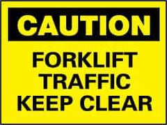 NMC - "Caution - Forklift Traffic - Keep Clear", 7" Long x 10" Wide, Rigid Plastic Safety Sign - Rectangle, 0.05" Thick, Use for Accident Prevention - All Tool & Supply