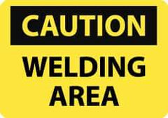 NMC - "Caution - Welding Area", 10" Long x 14" Wide, Aluminum Safety Sign - Rectangle, 0.04" Thick, Use for Accident Prevention - All Tool & Supply