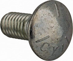 Value Collection - 7/16-14 UNC 1" Length Under Head, Standard Square Neck, Carriage Bolt - Grade 5 Steel, Zinc-Plated Finish - All Tool & Supply