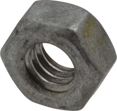 Value Collection - 1/4-20 UNC Steel Right Hand Hex Nut - 7/16" Across Flats, 7/32" High, Hot Dipped Galvanized Finish - All Tool & Supply