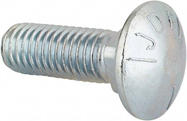 Value Collection - 1/2-13 UNC 1-1/2" Length Under Head, Standard Square Neck, Carriage Bolt - Grade 5 Steel, Zinc-Plated Finish - All Tool & Supply