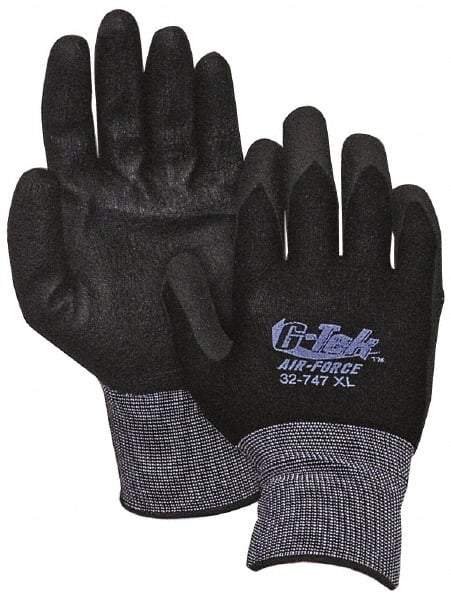 PIP - Size S (7) PVC Coated Nylon General Protection Work Gloves - For General Purpose, Palm & Fingers Coated, Knit Wrist Cuff, Full Fingered, Black, Paired - All Tool & Supply