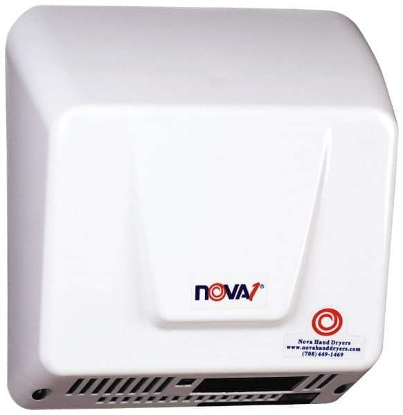 World Dryer - 1000 Watt White Finish Electric Hand Dryer - 120/208/240 Volts, 8 Amps, 9-1/4" Wide x 9-3/4" High x 4" Deep - All Tool & Supply