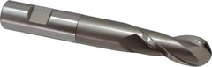 Hertel - 3/4" Diam, 1-5/8" LOC, 2 Flute Cobalt Ball End Mill - Uncoated, Single End, 5-3/8" OAL, 3/4" Shank Diam, Spiral Flute - All Tool & Supply