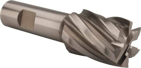 Hertel - 1-1/8", 1-1/2" LOC, 3/4" Shank Diam, 3-7/8" OAL, 6 Flute, Cobalt Square End Mill - Single End, Uncoated, Spiral Flute, 30° Helix, Centercutting, Right Hand Cut, Right Hand Flute - All Tool & Supply