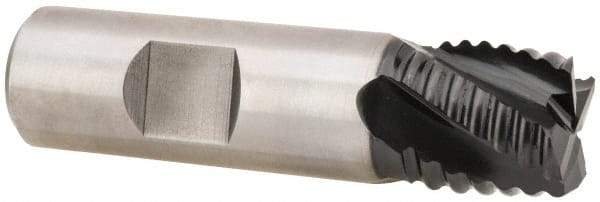 Hertel - 1/2" Diam, Coarse Pitch, 1-5/8" LOC, 4 Flute Cobalt Roughing Square End Mill - TiAlN Finish, 3-5/8" OAL, 1/2" Shank Diam, Single End, Centercutting, 30° Helix - All Tool & Supply