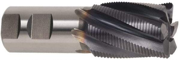 Hertel - 2" Diam, Coarse Pitch, 6" LOC, 8 Flute Cobalt Roughing Square End Mill - Uncoated, 9-3/4" OAL, 2" Shank Diam, Single End, 30° Helix - All Tool & Supply