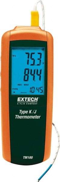 Extech - -328 to 2,501°F Digital Thermometer - LCD Display, K, J Thermocouple Sensor, 9V Battery Power - All Tool & Supply