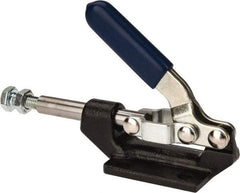 Gibraltar - 600 Lb Load Capacity, Flanged Base, Carbon Steel, Standard Straight Line Action Clamp - 0.22" Mounting Hole Diam, 0.43" Plunger Diam, Straight Handle - All Tool & Supply