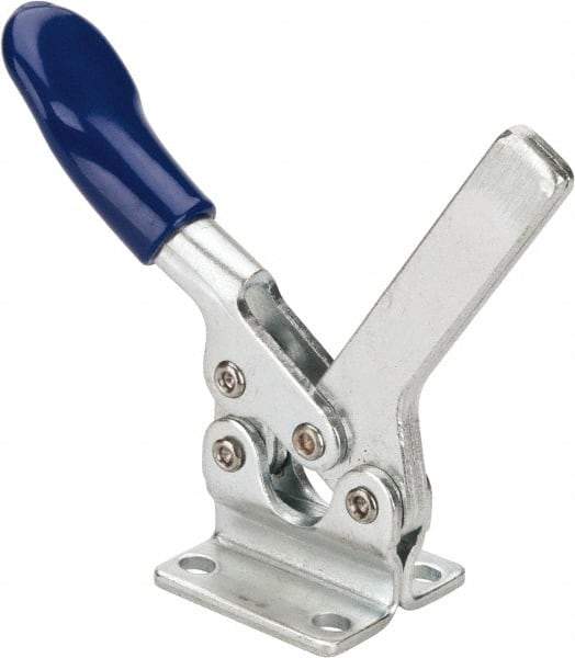 Gibraltar - 200 Lb Holding Capacity, Horizontal Handle, Manual Hold Down Toggle Clamp - 78° Handle Movement, 87° Bar Opening, Solid Bar, Flanged Base, Electro-Plated Zinc, Carbon Steel - All Tool & Supply