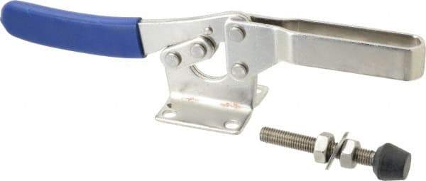 Gibraltar - 850 Lb Holding Capacity, Horizontal Handle, Manual Hold Down Toggle Clamp - 70° Handle Movement, 92° Bar Opening, U-Bar, Flanged Base, Electro-Plated Zinc, Stainless Steel - All Tool & Supply