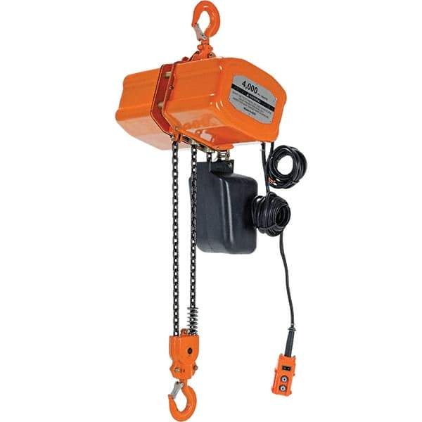 Vestil - 2 Ton Capacity, 16 FPM Lift Speed, 230 Volt, Electric Chain Hoist - 2.1 Output hp, 15' Max Lift - All Tool & Supply