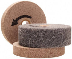 Merit Abrasives - 8" Diam, 2" Face Width, 3" Center Hole, Fine Grade, Silicon Carbide Deburring Wheel - Convolute, Hard Density 7 Grade, 4,500 RPM - All Tool & Supply