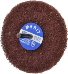 Merit Abrasives - 4" Diam, Medium Mounted Scrubber Buffing Wheel - 1 Ply, Medium Grade, 1/4" Shank Diam, 6,000 RPM - All Tool & Supply