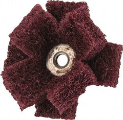 Merit Abrasives - 2" Diam Medium Density Cross Buff - 2 Plys, 1/4-20 Thread, Very Fine Grade, 12,000 Max RPM - All Tool & Supply