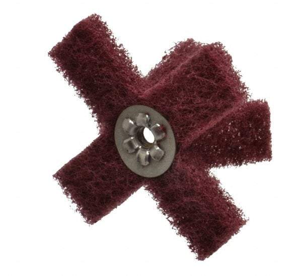 Merit Abrasives - 3" Diam Medium Density Cross Buff - 2 Plys, 1/4-20 Thread, Very Fine Grade, 8,000 Max RPM - All Tool & Supply