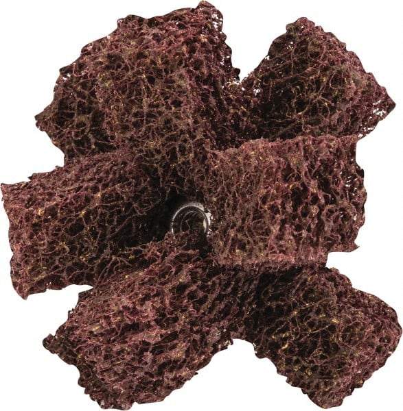 Merit Abrasives - 2" Diam Medium Density Cross Buff - 2 Plys, 8-32 Thread, Medium Grade, 12,000 Max RPM - All Tool & Supply