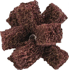 Merit Abrasives - 2" Diam Medium Density Cross Buff - 2 Plys, 8-32 Thread, Medium Grade, 12,000 Max RPM - All Tool & Supply