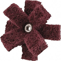 Merit Abrasives - 2" Diam Medium Density Cross Buff - 2 Plys, 8-32 Thread, Very Fine Grade, 12,000 Max RPM - All Tool & Supply