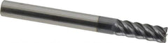 SGS - 1/4", 5 Flute, Single End, Solid Carbide, 0.015" Corner Radius End Mill - 2-1/2" OAL, 45° Helix, Right Hand Flute, 3/4" LOC, Right Hand Cut - All Tool & Supply